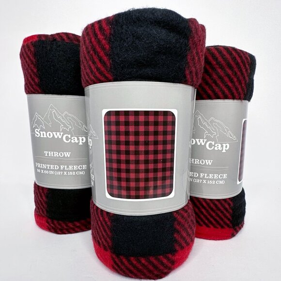50" x 60" NEW Red/Blk Buffalo Check Fleece Throw for Bedroom, Livingroom, etc.. - Picture 3 of 5
